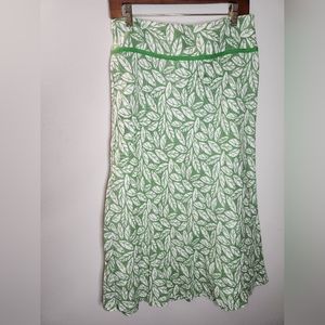 Boden 100% linen green skirt 15x33 inches size 10R(UK)
